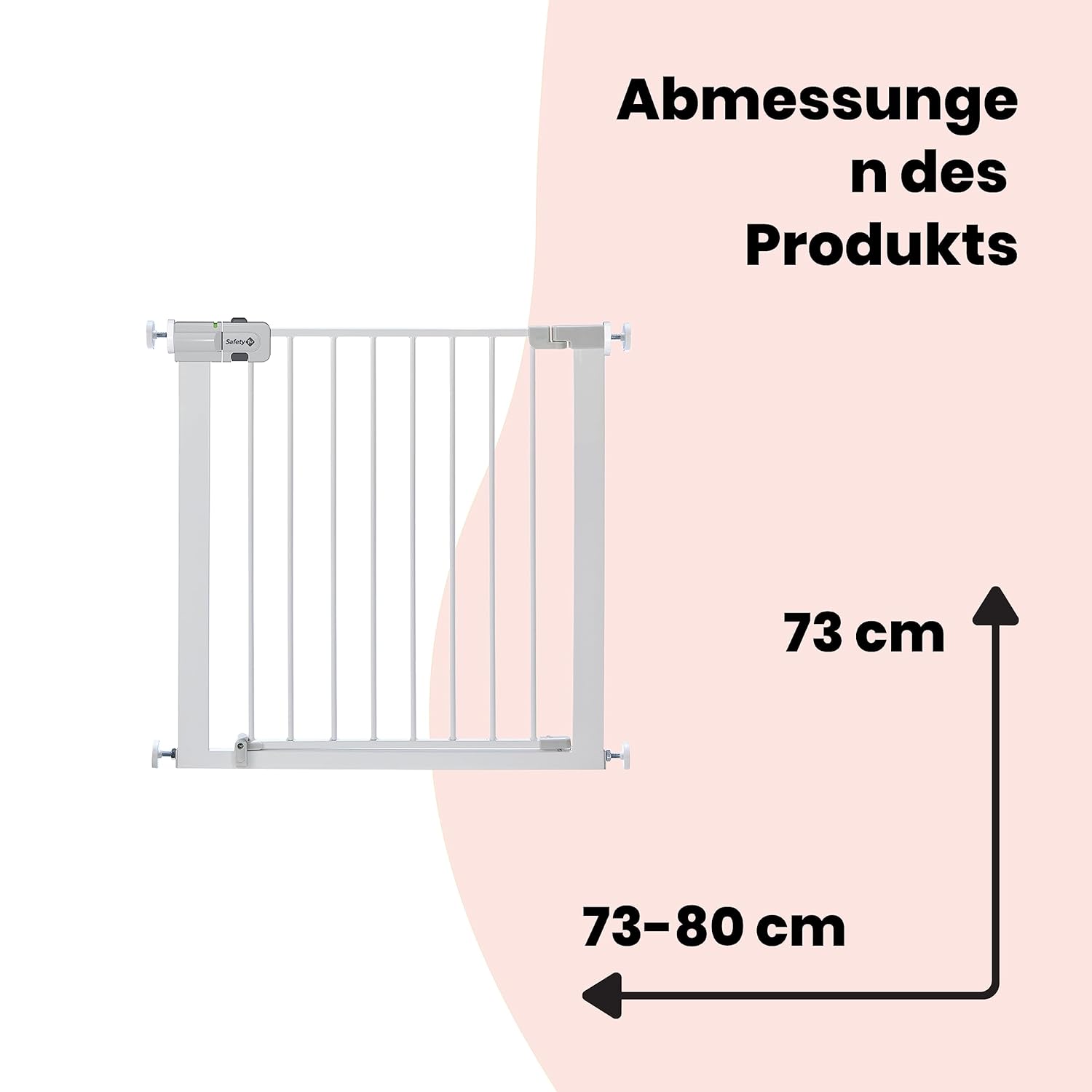 Safety 1st Easy Close Extra Tall, extra hohes (91 cm) Sicherheitsgitter aus Metall, druckfest, ideal für Kinder und Haustiere, mit einer Breite, die sich von 73 auf 80 cm ausdehnen lsst, wei