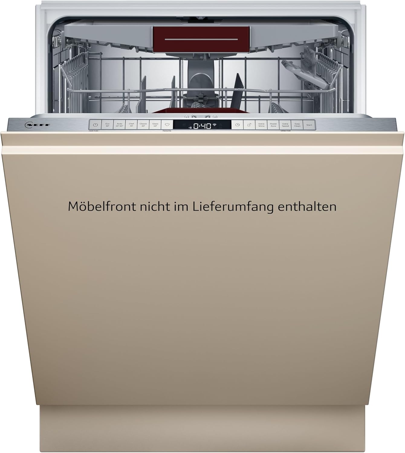 NEFF S157YCX03E, N 70, Lavastoviglie smart a scomparsa totale, 60 cm, cassetto per posate, Made in Germany, Asciugatura Zeolith, lavastoviglie particolarmente silenziosa, cestello superiore regolabile in altezza, forte pressione di spruzzo