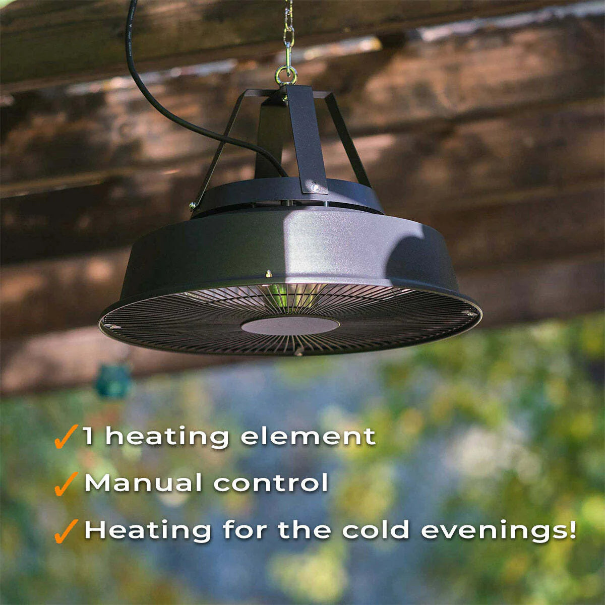 Fornorth Heizstrahler Ceiling Heater Comfort 1500W, schwarz