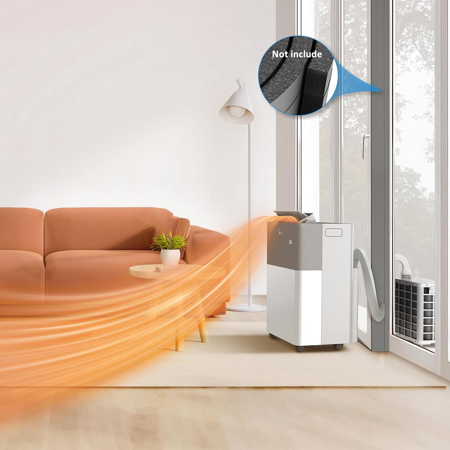 Condizionatore Midea Portasplit, pompa di calore mobile, raffreddamento A++/riscaldamento A+, 12000 BTU 3,5kW, per ambienti fino a 42 m² / 105 m³, solo 39 dB(A) in modalità silenziosa