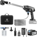 Avhrit Akku-Hochdruckreiniger, 800PSI Portable Power Cleaner mit wiederaufladbarer 4.0Ah Batterie 6-in-1 Düse, Handhochdruck-Auto-Waschpistole für Haus/Boden Reinigung Bewässerung