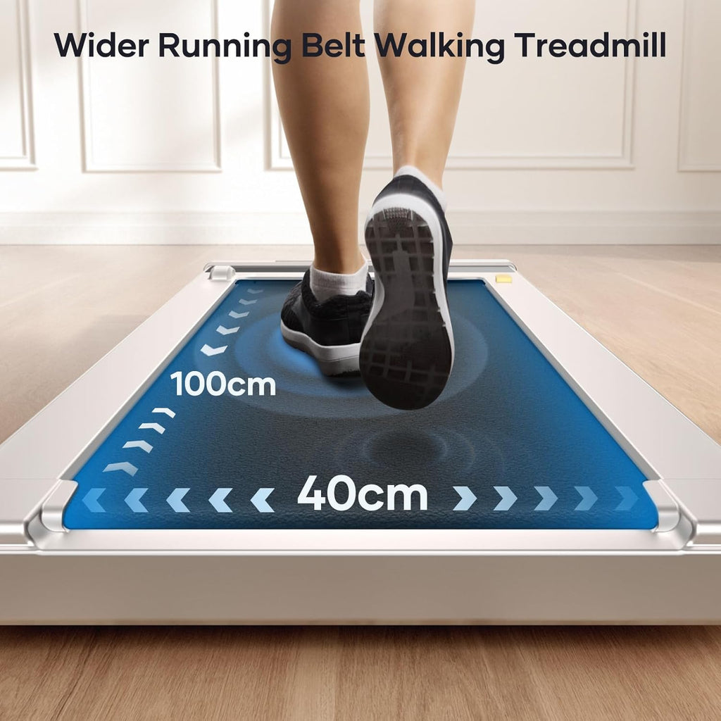 2 in 1 Electric Treadmill, Walking Pad Laufband für Zuhause, 10km/h Elektrisches Laufband mit LED, 2.25HP Under Desk Schreibtisch Treadmill, Fernbedienung und App, Doppelter Stodmpfung