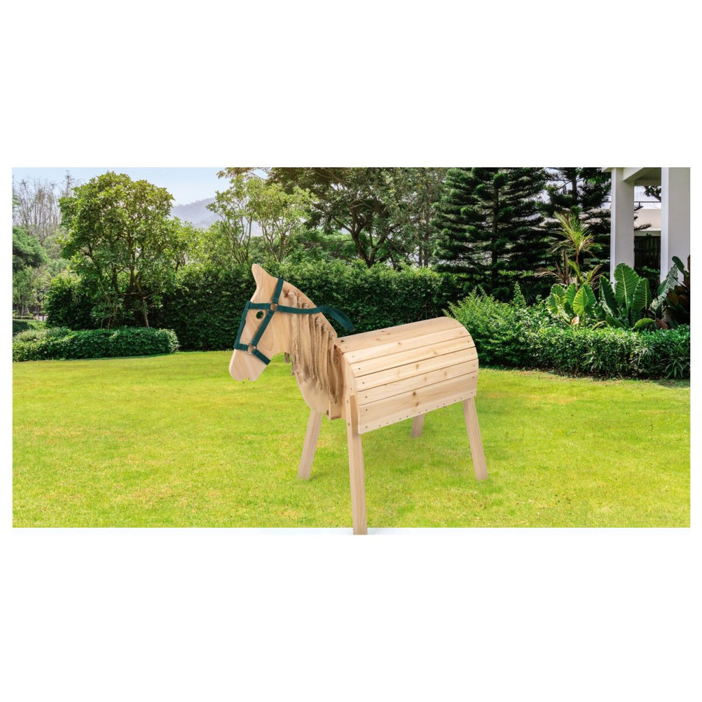 Playtive Cavallo a dondolo in legno vero, regolabile in altezza - Seconda scelta come nuovo