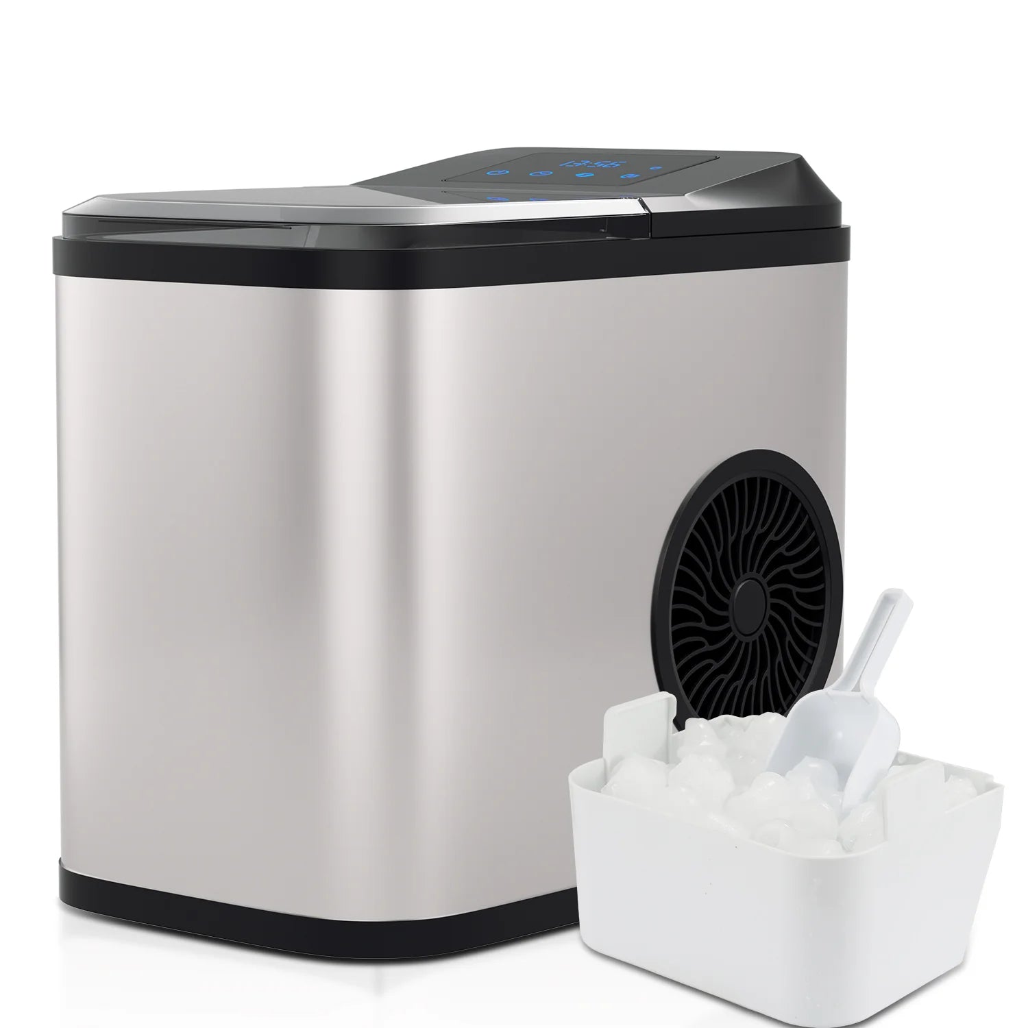 Sonnewelt Macchina per cubetti di ghiaccio in acciaio inox da 2,2 litri