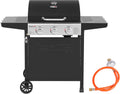 Royal Gourmet Grill a gas carrello 3 bruciatori 9 kW, fornello a gas da campeggio con piastra di cottura, barbecue da giardino con apribottiglie, regolatore di pressione e tubo del gas, griglia di cottura ca. 60 x 42 cm, Nero