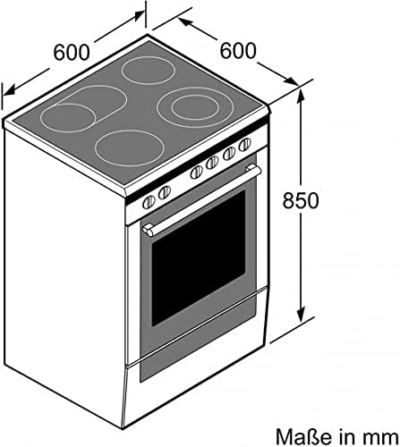 Bosch HKR39C250 Serie 4 Cucina Elettrica Indipendente, 60 cm di larghezza, Pulizia EcoClean Direct, Cottura a Ventilazione 3D su 3 livelli, Controllo con Display LED, Zona di cottura espandibile per pentole grandi