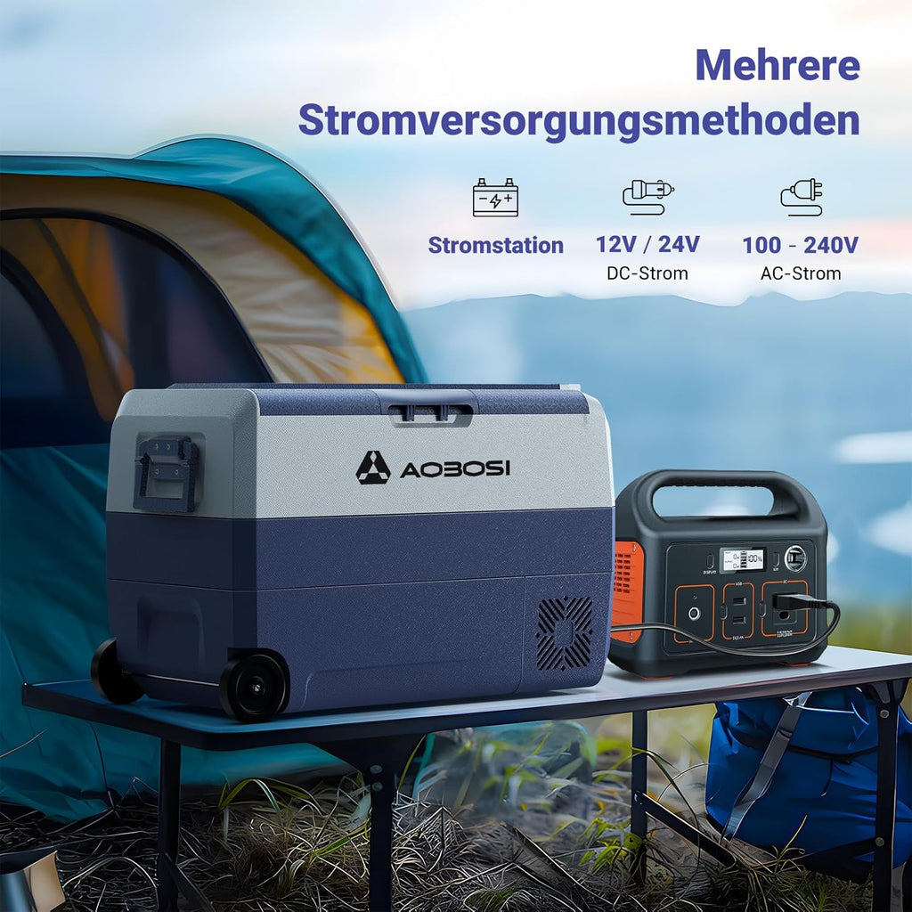AAOBOSI Frigo Box a Compressore 36 L, Frigo Portatile per Auto con Controllo App WiFi, 12/24 V e 100-240 V, fino a -20 °C per Auto, Camion, Barca, Camper, Campeggio, Doppia Zona
