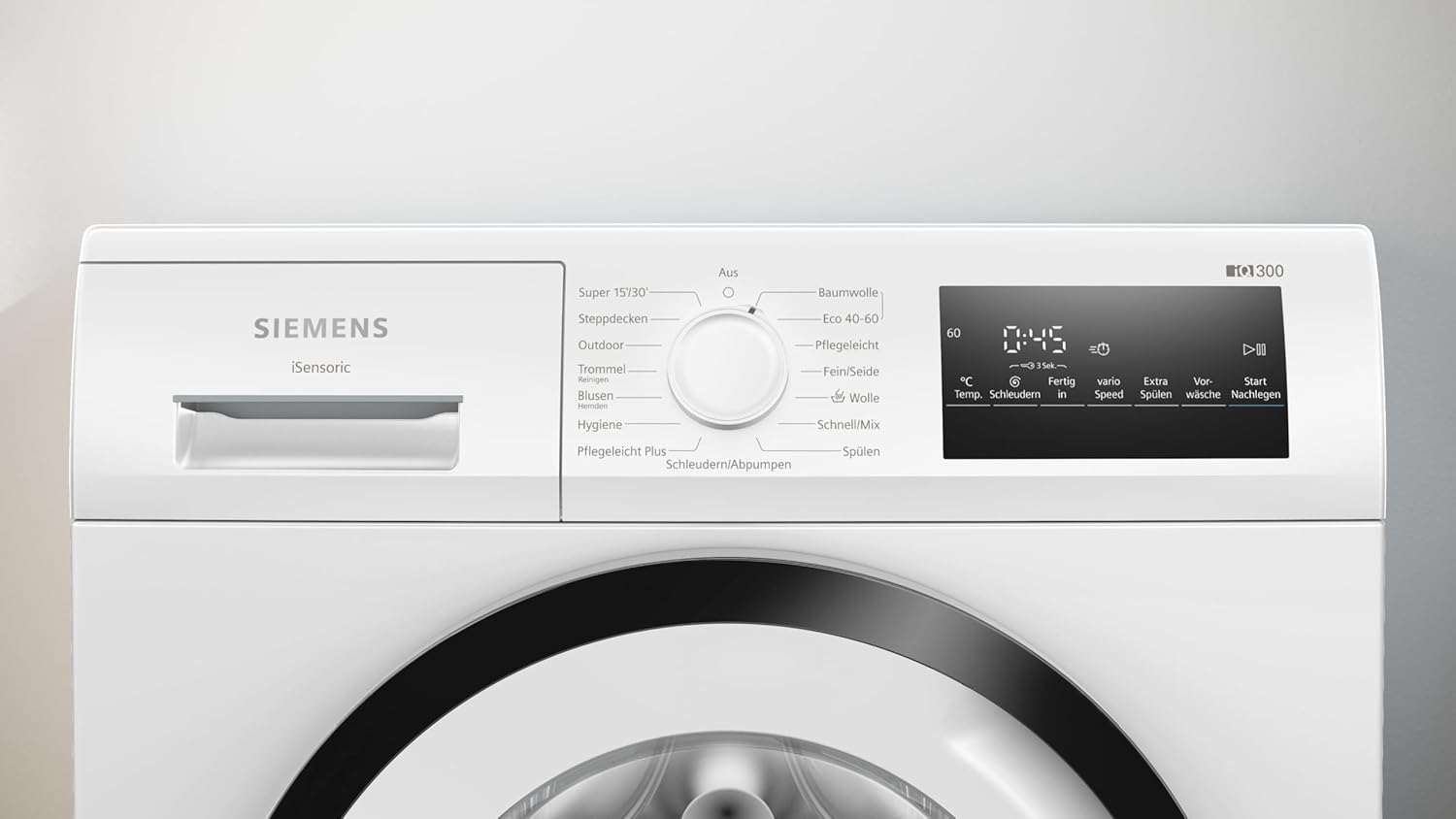 Siemens WM14N223 Lavatrice iQ300, Carica frontale con capacità di 7 kg, 1400 giri/min, speedPack L, Display LED, Programma Outdoor, Bianco, 60 cm