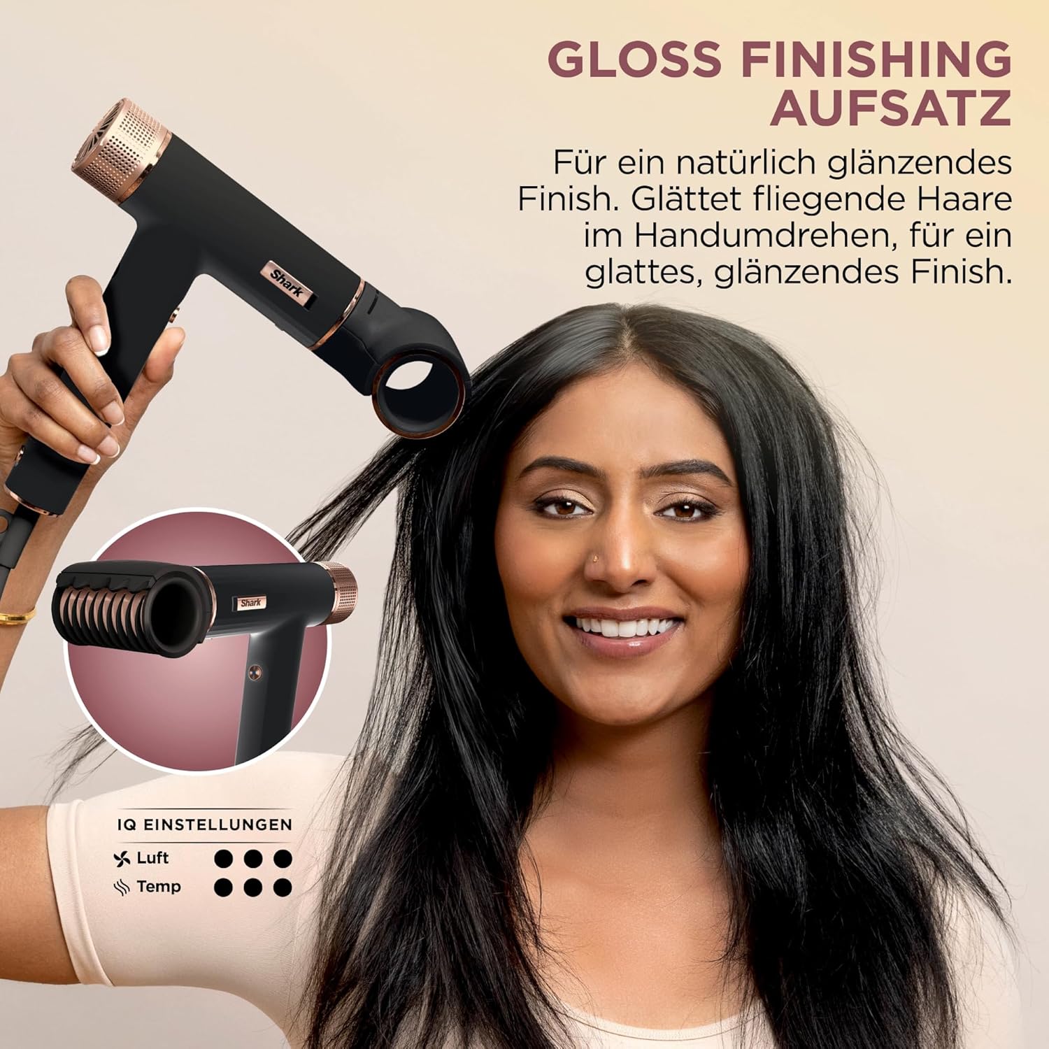 Shark SpeedStyle Haartrockner & RapidGloss Finisher mit Aufbewahrungstasche, 5 Styler, Für Alle Haartypen, Schnelltrocknend, Glättet Fliegende Haare, Keine Hitzeschäden, Ionisch, Seide, HD352EU