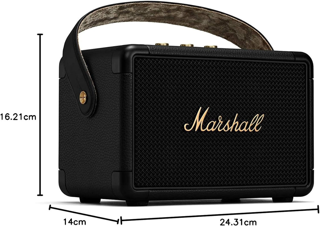 Marshall Kilburn II Altoparlante Portatile Bluetooth Resistente all'Acqua, Senza Fili - Nero e Ottone