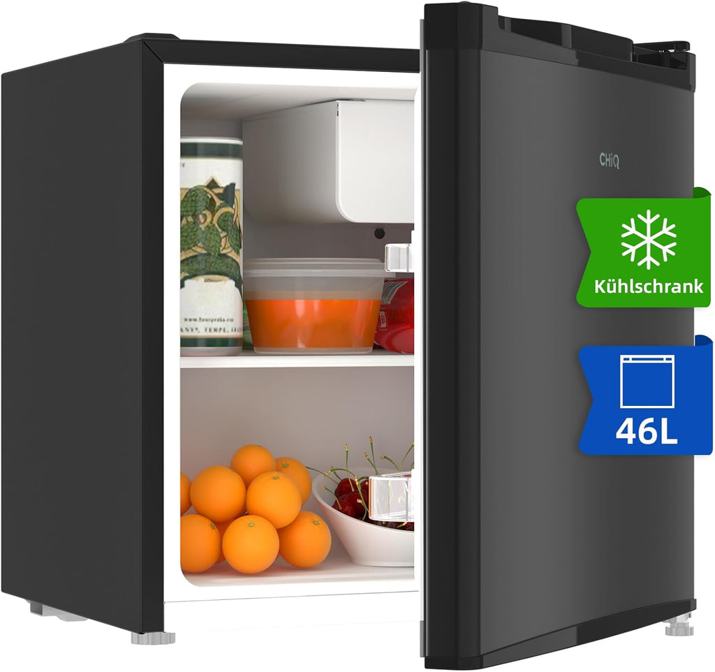 CHIQ Mini Bar Fridge 46 L, Mini Fridge, 49.6 x 47.4 x 44.7 cm (H x W x D), E Energy Consumption 80 kWh per Year, Very Quiet 39 dB