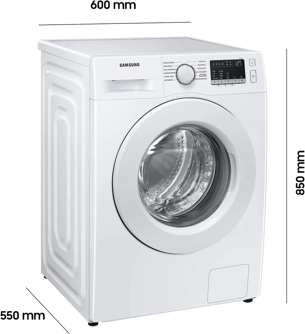 Samsung WW90T4048EE/EG Lavatrice, 9 kg, 1400 giri/min, Ecobubble, Programma vapore igienizzante, Funzione Smacchia Tutto, Motore Digital Inverter, Bianco