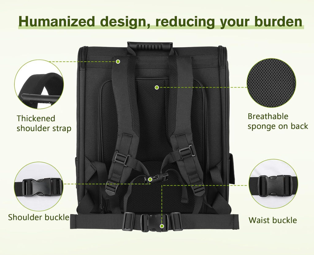 pecute Haustier Rucksack mit Netzfenster, Tragbare und Faltbare Katzentasche, Atmungsaktive und Leichte Hundetasche, Wasserdichtes Oxford-Tuch mit Viel Platz, Multifunktionales Rutschfestes Grau XL