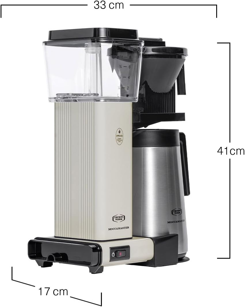 Moccamaster KBGT, Macchina da caffè con filtro e brocca termica, Macchina da caffè con filtro, Bianco sporco, 1.25L