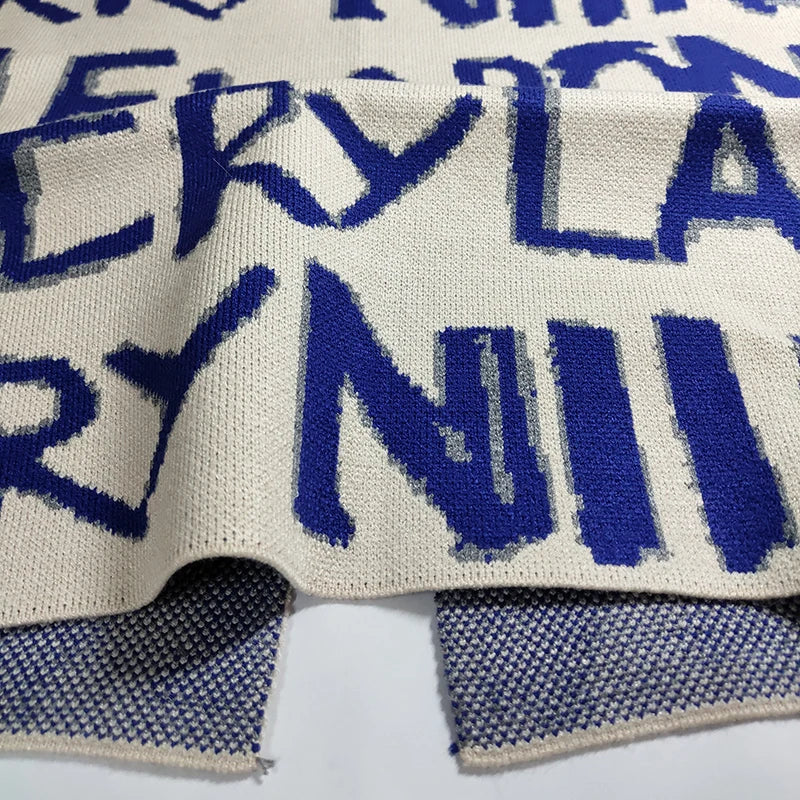 Gonna in maglia da donna con stampa letterale