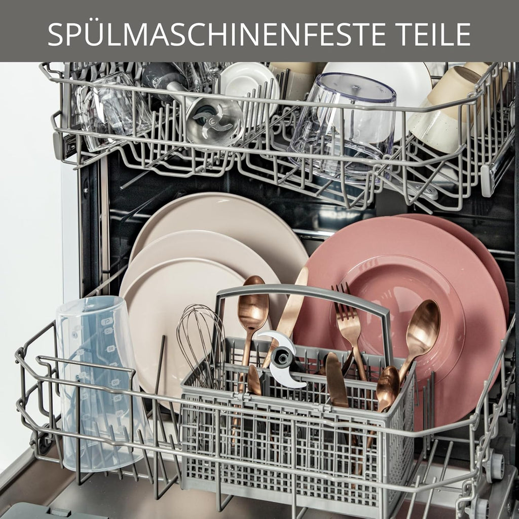 Krups KB403D Perfectmix + Hochleistungsstandmixer, 1.200W, 28.000 UpM, 2L Glasbehälter, 3 voreingestellte Programme, Powelix- Technologie, Edelstahl/Dunkelgrau