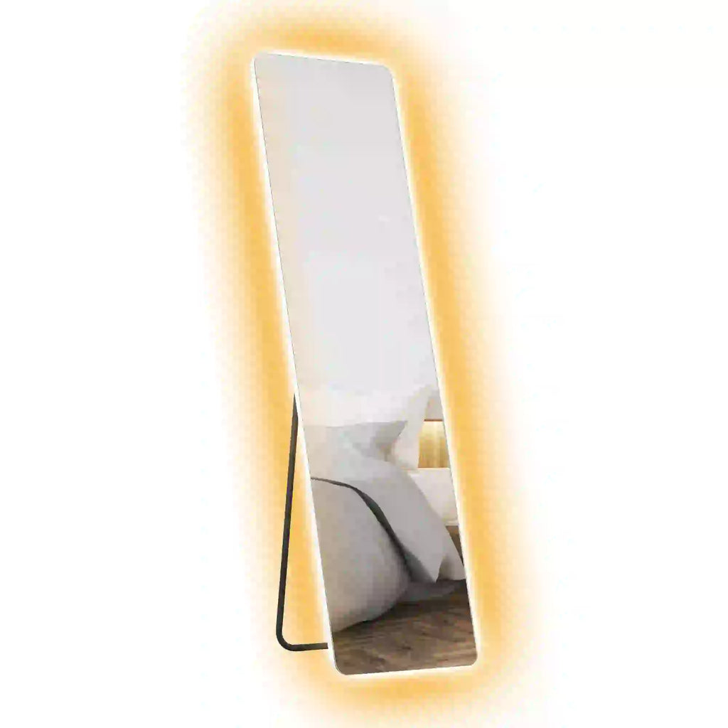 HOMCOM Specchio a figura intera da terra con luci LED dimmerabili a sfioramento, 3 temperature di colore