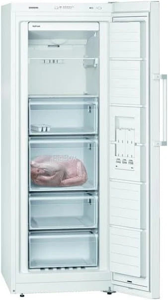 Siemens GS54NAWCV iQ500 Congelatore, 176 x 70 cm, 327 L, noFrost mai più sbrinamento, bigBox spazio per alimenti grandi, varioZone ripiani in vetro e cassetti flessibili, Bianco