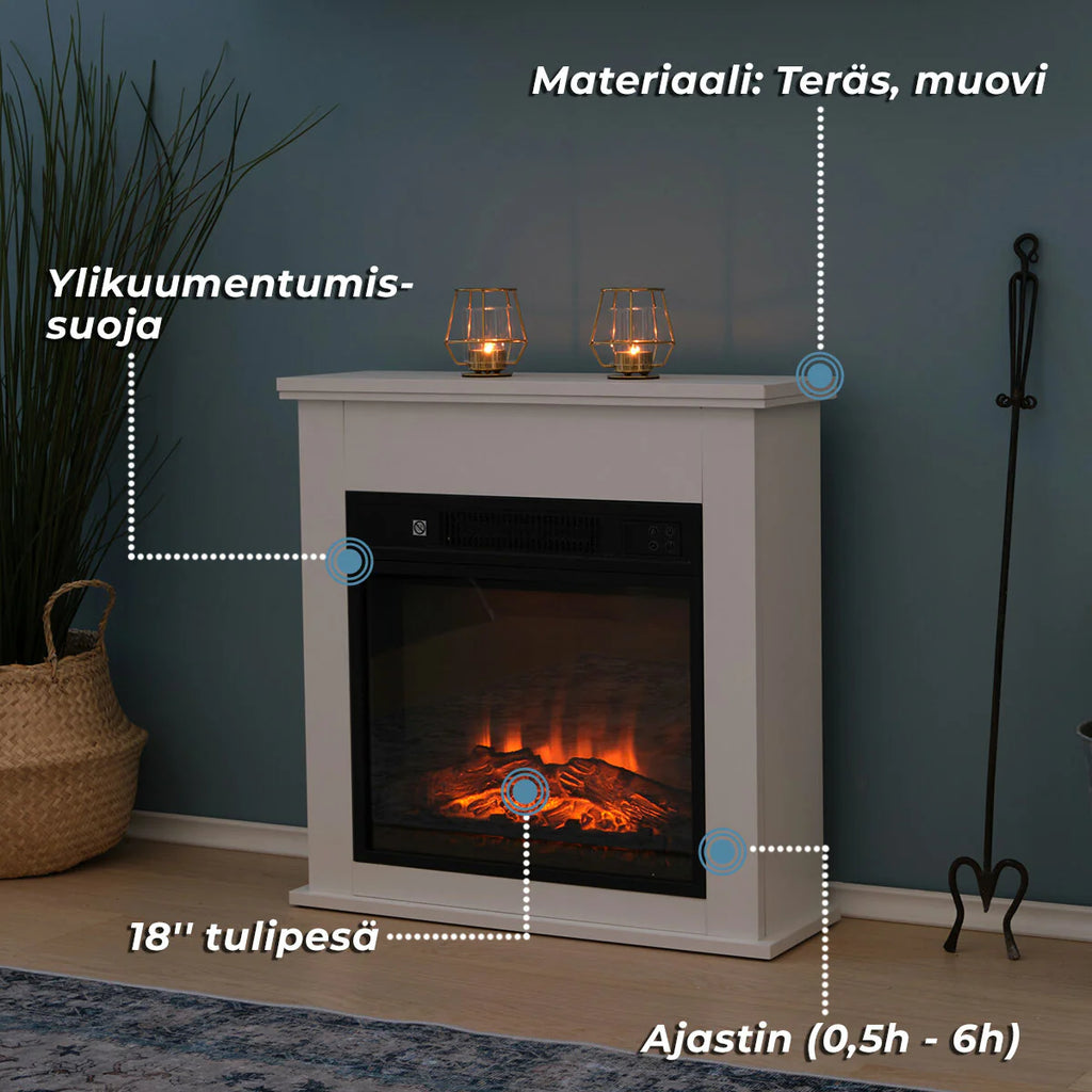 Lykke Caminetto Elettrico S, 2000W, Bianco