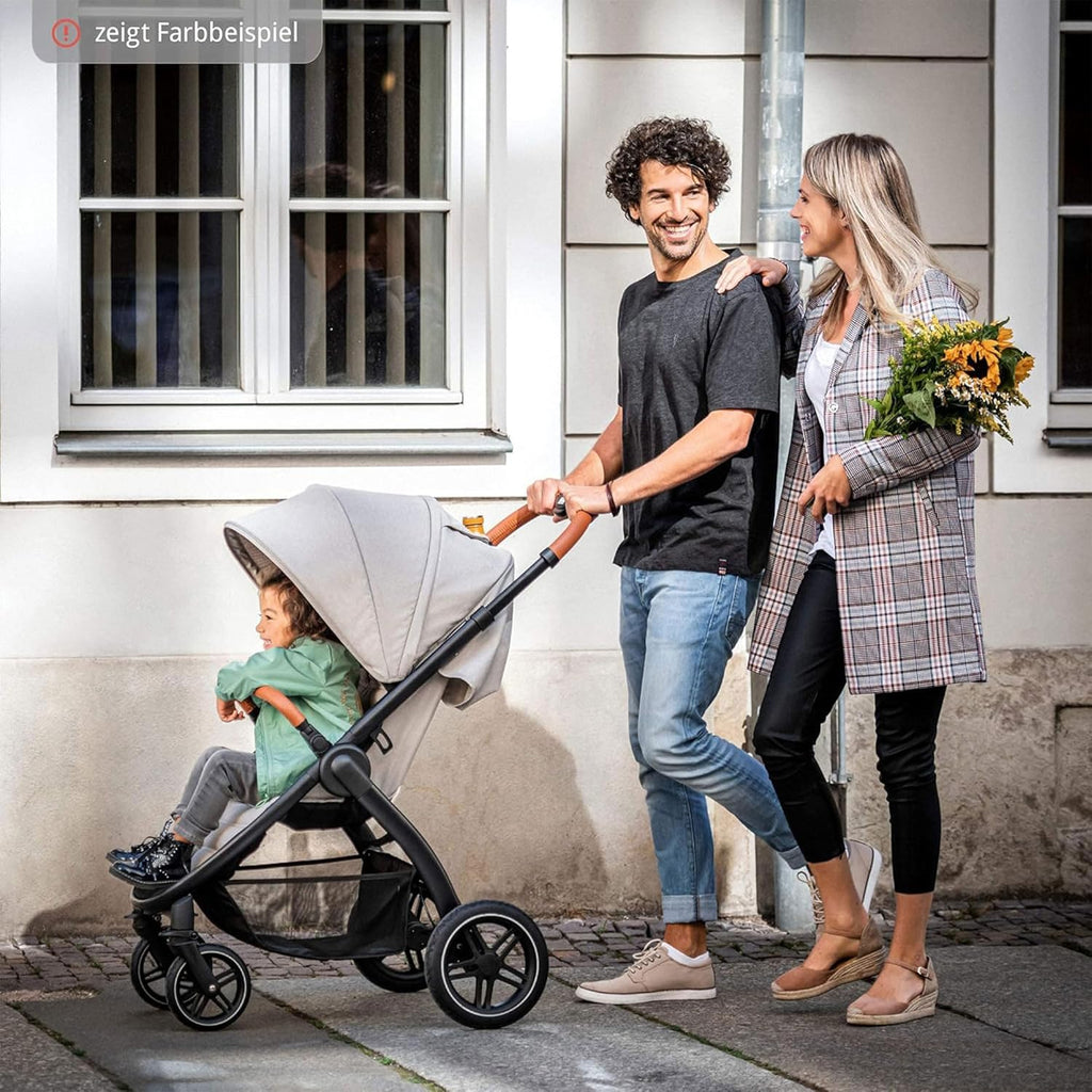 Hauck Uptown Passeggino Melange Rose – Passeggino per ogni terreno, seduta extra large, posizione nanna, ruote in gomma, sospensioni, compatto e facile da piegare, con parapioggia