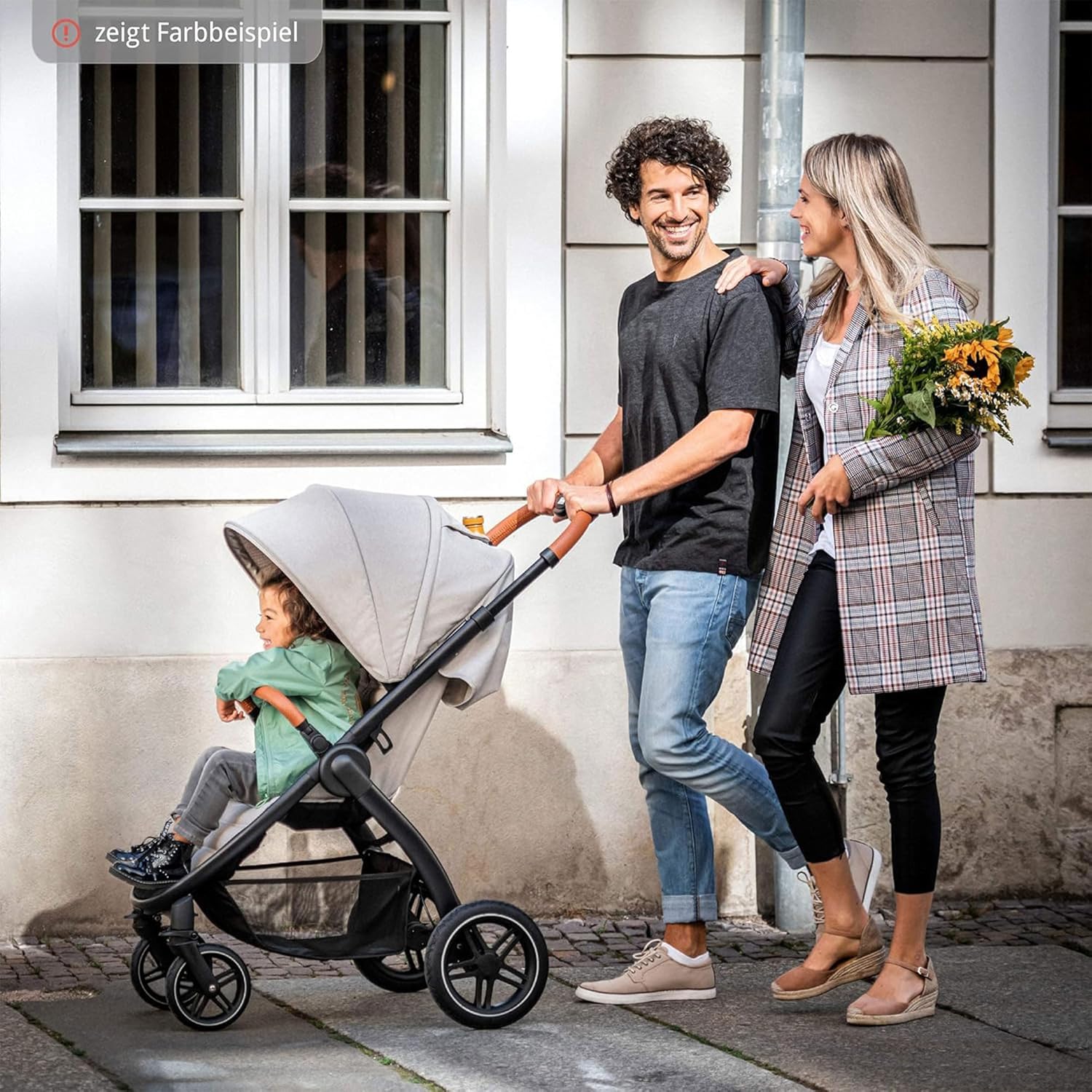 Hauck Uptown Passeggino Melange Rose – Passeggino per ogni terreno, seduta extra large, posizione nanna, ruote in gomma, sospensioni, compatto e facile da piegare, con parapioggia