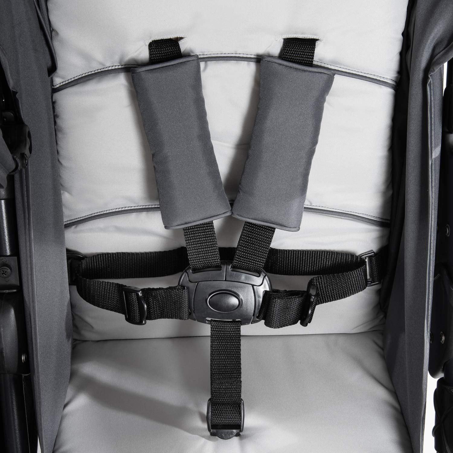 hauck Passeggino Gemellare Roadster Duo SLX, da Nascita a 15 kg (circa 3 anni) con Funzione Reclinabile, Cestino XL, Pieghevole Facile e Compatto, Ruote Grandi (Grigio/Argento)