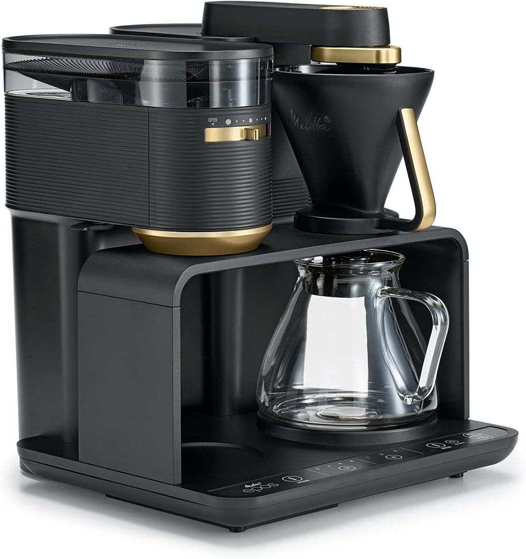 Melitta EPOS Macchina da caffè con macinacaffè, nero-argento