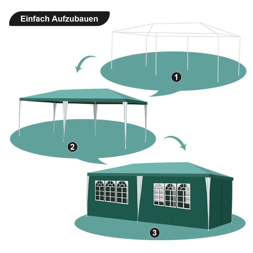 Sonnewelt Padiglione 3x6m Gazebo Impermeabile con Pareti Laterali