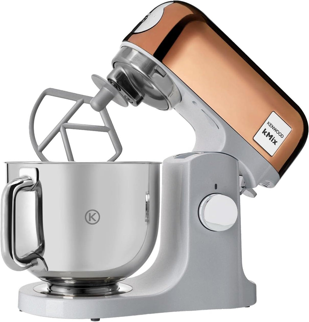 Kenwood kMix KMX750RD Robot da cucina, Ciotola in acciaio inox da 5 litri, Sistema di sicurezza Safe-Use, Corpo in metallo, 1000 Watt, Inclusi set di 3 accessori da pasticceria e paraspruzzi, Rosso