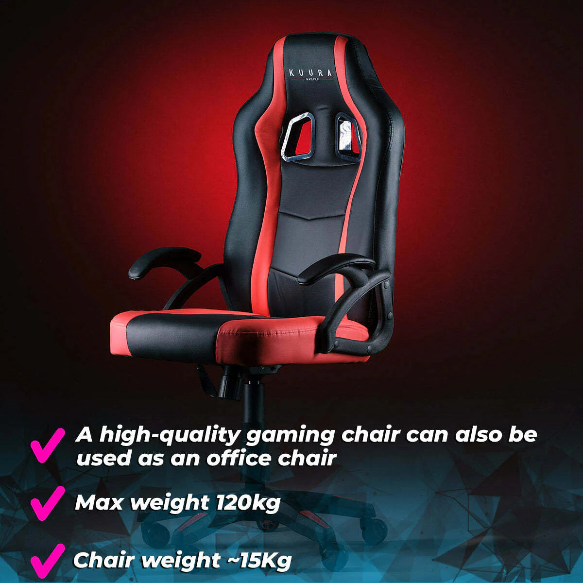Kuura Gaming Sedia Gaming Gamer, Nero-rosso