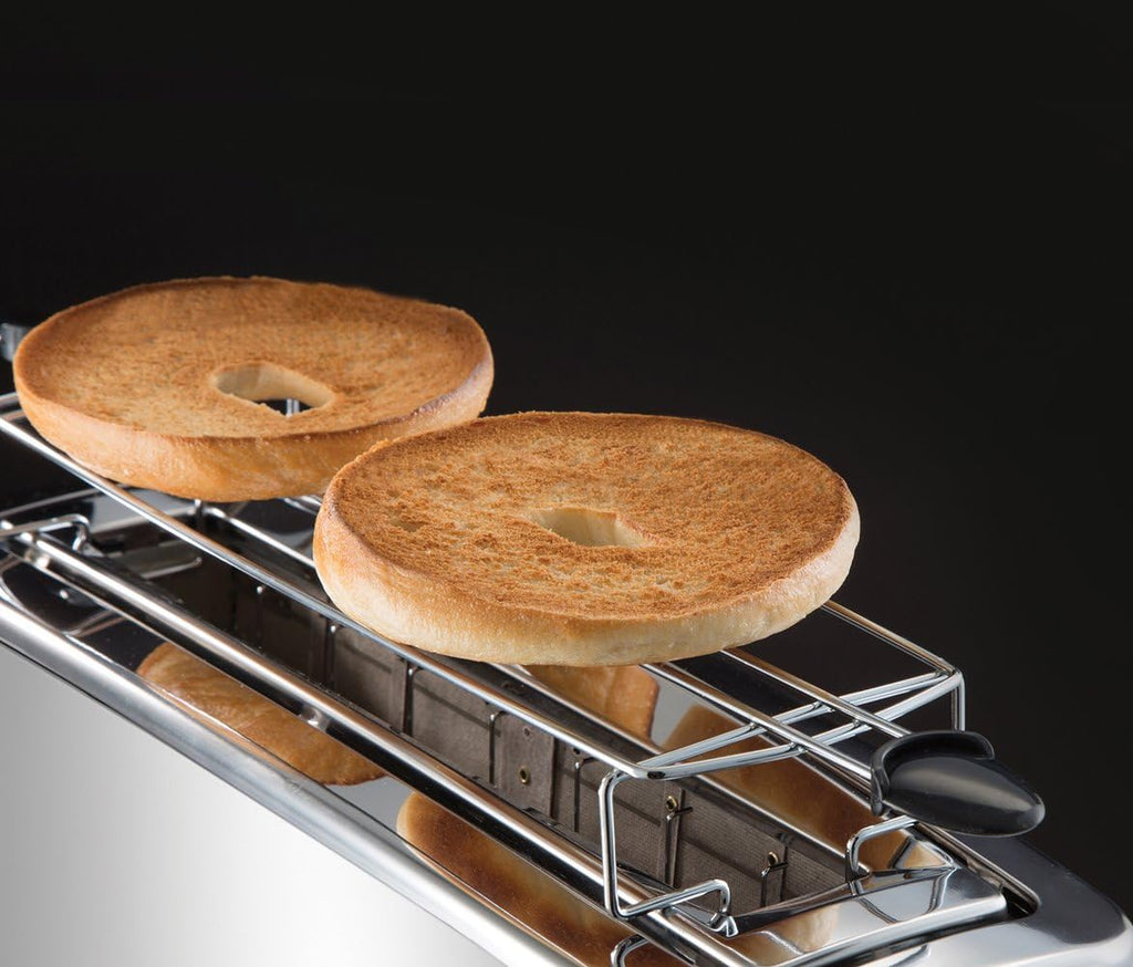 Russell Hobbs Tostapane [per 2 fette] Luna Acciaio Inossidabile Rame (fessure extra large, include supporto per panini, 6 livelli di doratura + funzione scongelamento e riscaldamento, 1550W) 24290-56