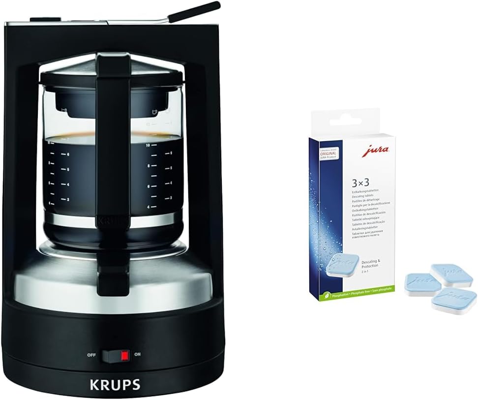 Krups KM4689 Macchina da caffè con filtro T8 | 850 Watt | Spegnimento automatico | 8-12 tazze | Interruttore on/off illuminato | Nero
