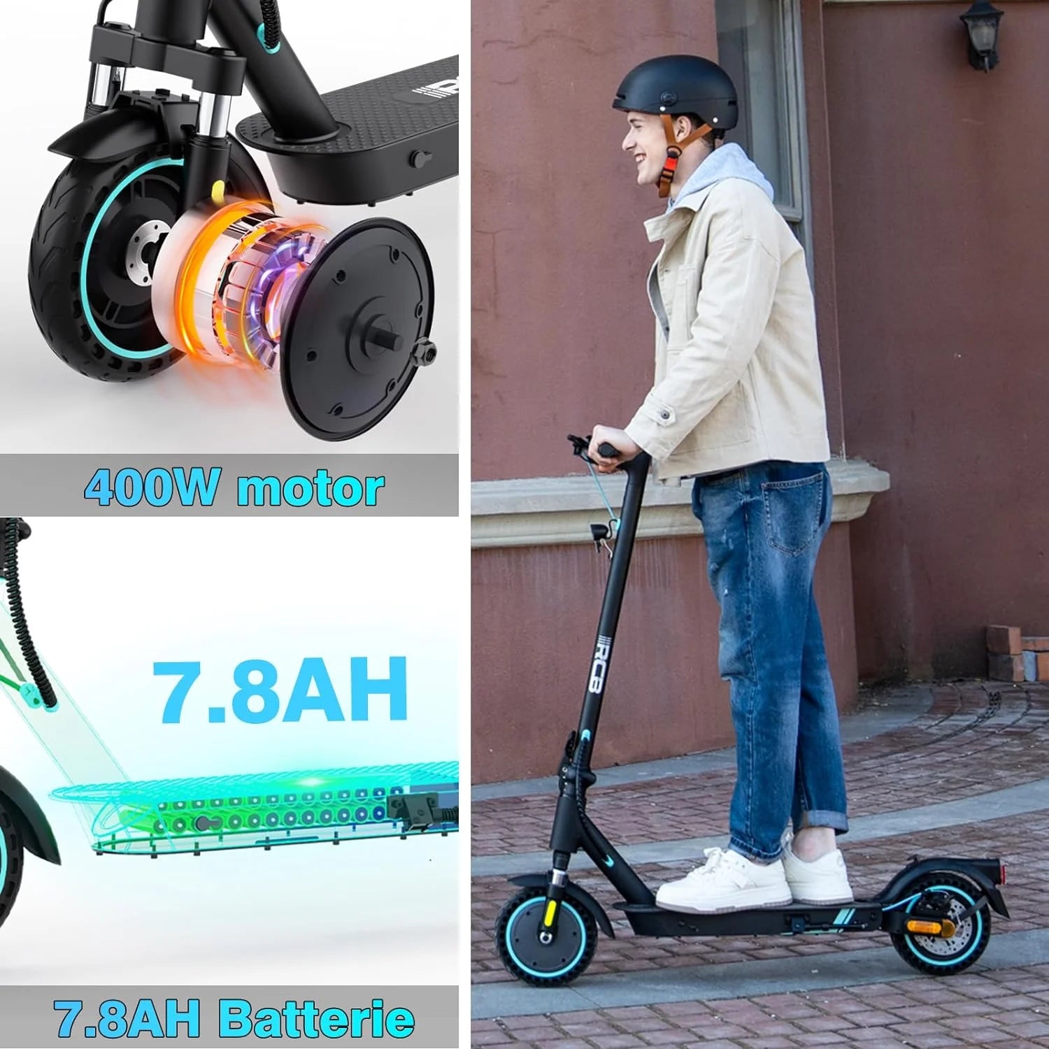 Monopattino Elettrico RCB EV85F ABE | Motore 400W, Batteria 36V