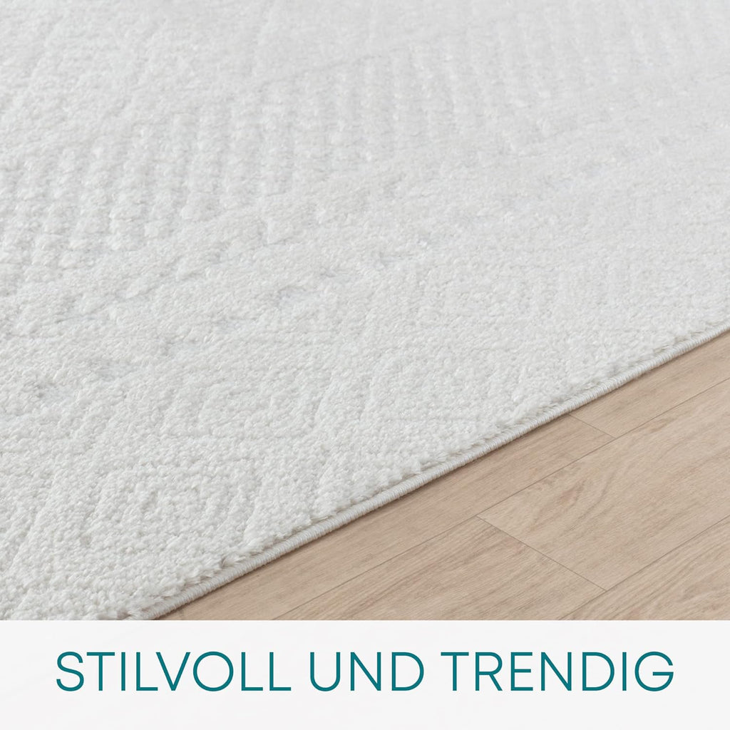 Surya Monaco Tappeto Soggiorno Boho, Grande Tappeto Camera da Letto 200x274 cm - Tappeto per Sala da Pranzo con Motivo Geometrico, Tappeto Soggiorno Moderno Scandinavo in Beige, Grigio Carbone