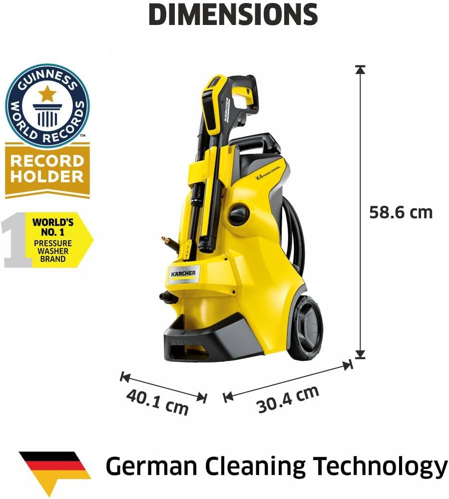 Krcher Hochdruckreiniger K 4 Classic, Druck: max. 130 bar, Frdermenge: 420 l/h, Flchenleistung: 30 m/h, Wasserfilter, Gewicht: 4,6 kg, Hochdruckschlauch und -pistole, Dreckfrser, Strahlrohr