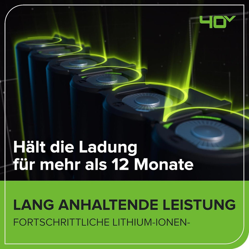 Greenworks 40V Soffiatore Assiale a Batteria con Cruise Control, 177 km/h, 11,05 m³/min, Sacco di Raccolta da 45L, due Batterie da 2Ah e Caricabatterie, 3 Anni di Garanzia GD40BVK2X