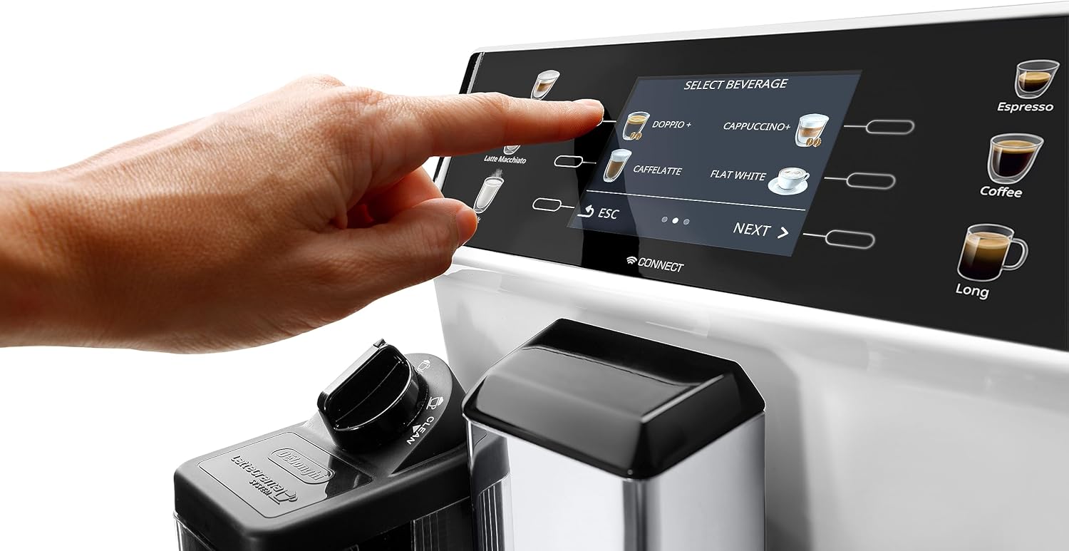 De'Longhi Eletta Evo ECAM 46.860.B Macchina automatica per caffè con sistema LatteCrema per il latte, cappuccino ed espresso con un solo tocco, display LCD e pulsanti a sfioramento, colore nero