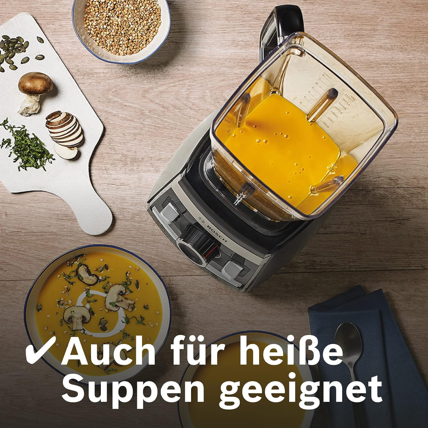 Bosch Frullatore VitaBoost MMBH6P6BDE, lama a 6 punte in acciaio inox, caraffa in Tritan da 2,5l, pestello, 6 programmi automatici, ricettario, senza BPA, facile da pulire, 45.000 giri/min, 1600 W, nero