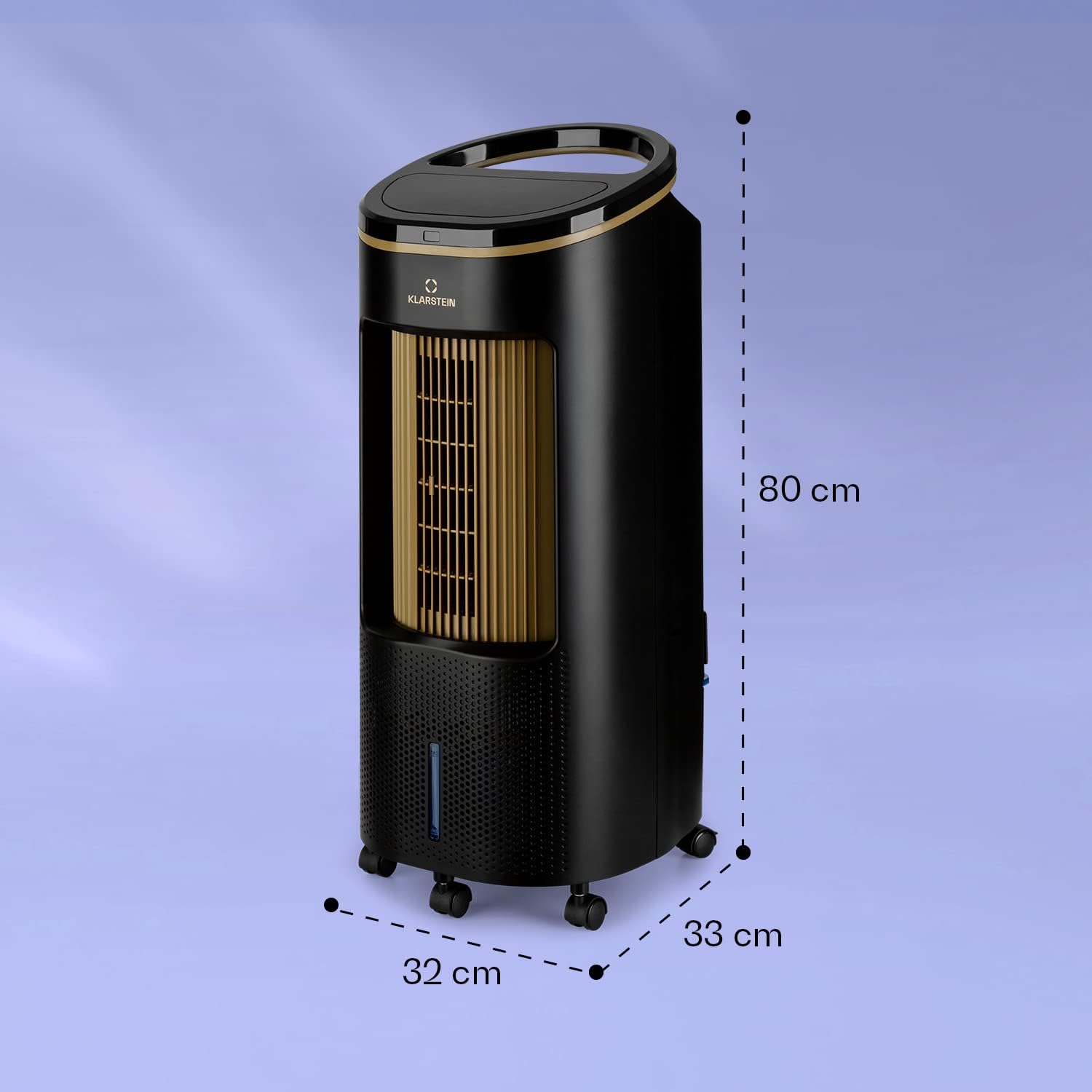 Klarstein Raffreddatore d'aria con Raffreddamento ad acqua, Raffrescatore Evaporativo Silenzioso 4-in-1, Umidificatore, Ventilatore e Modalità Notte, Raffrescatore Evaporativo Portatile 7L, 65W Air Cooler, Flusso d'aria di 330m³/h