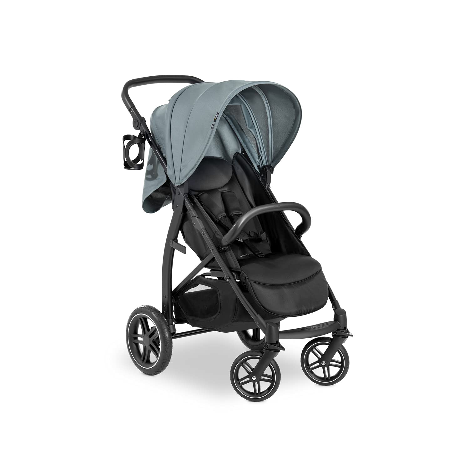 hauck Buggy Rapid 4D per bambini dalla nascita fino a 22 kg con funzione reclinabile, pneumatici in gomma, portabevande, UPF 50+, compatto, cestino XL fino a 3 kg (Jungle Green)
