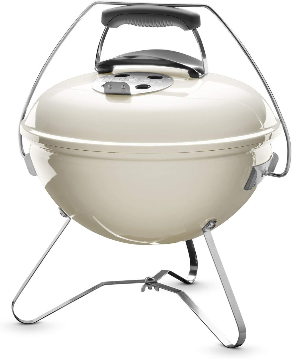 Weber Smokey Joe Premium Holzkohlegrill, Ø 37cm Grillfläche, portabeler BBQ Grill mit praktischem Tragebügel, porzellanemaillierten Deckel & Kessel - Smoke Gray (1126704)