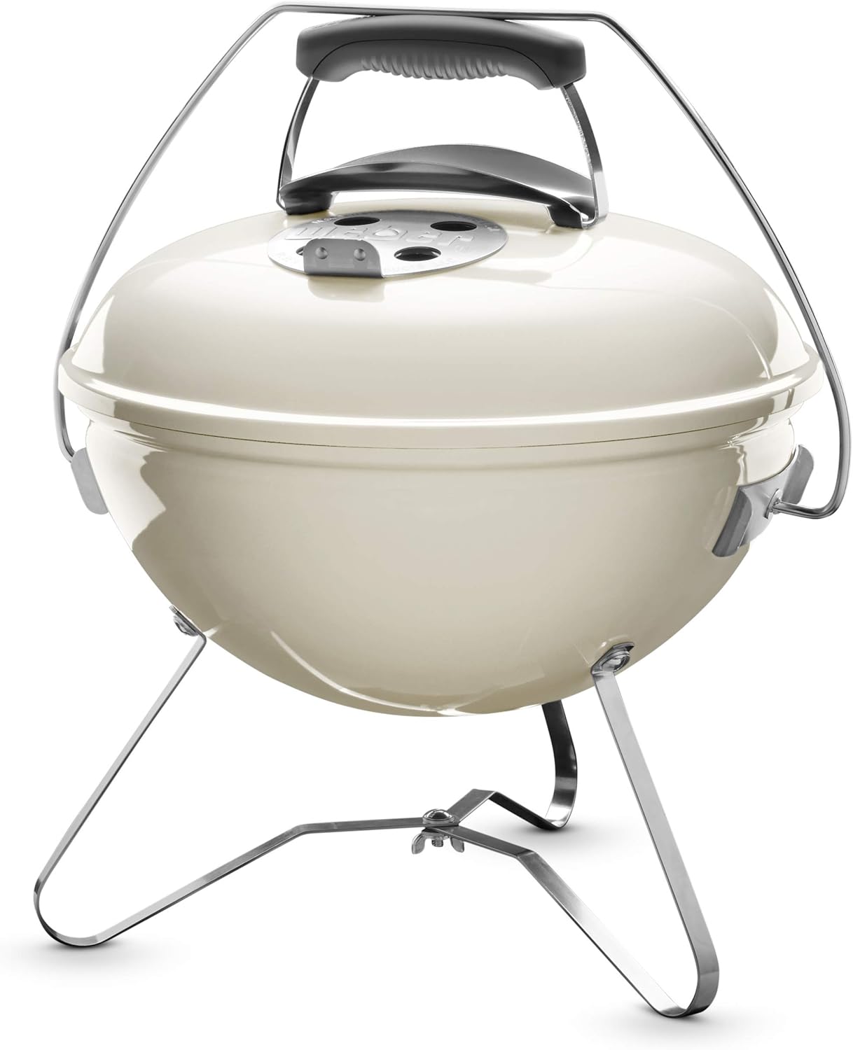 Weber Smokey Joe Premium Holzkohlegrill, Ø 37cm Grillfläche, portabeler BBQ Grill mit praktischem Tragebügel, porzellanemaillierten Deckel & Kessel - Smoke Gray (1126704)