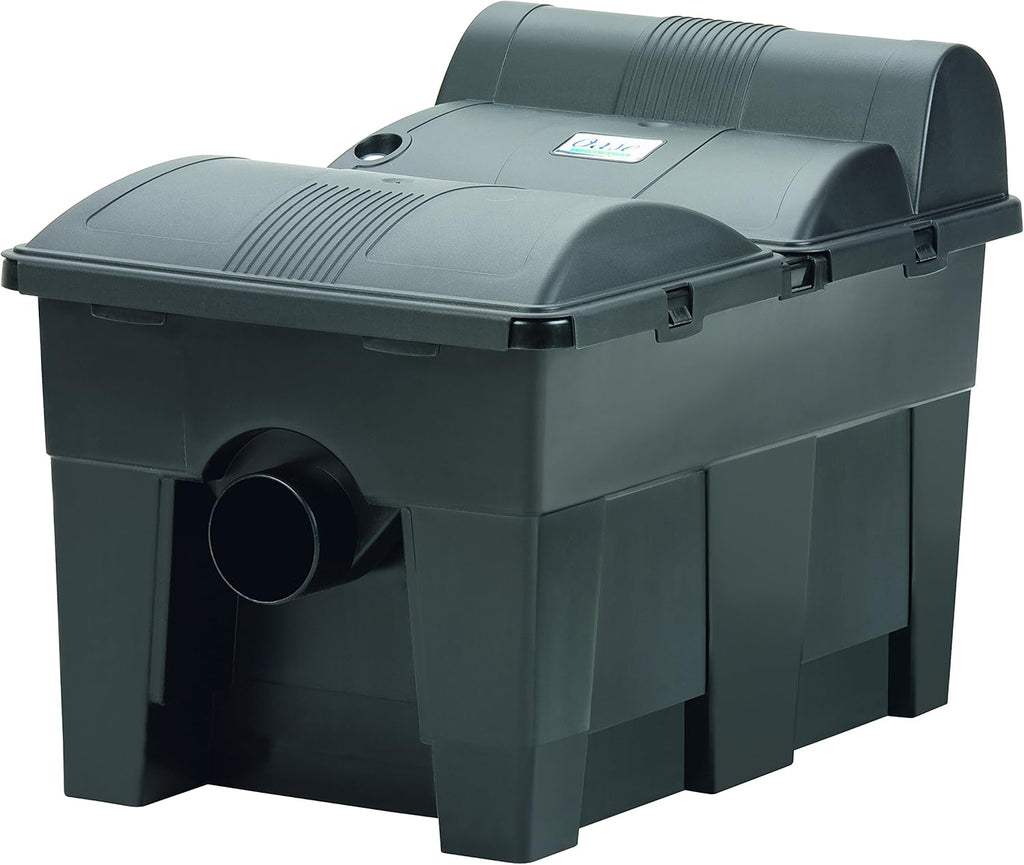 OASE 57377 Filtro a flusso continuo BioSmart UVC 16000 adatto per laghetti fino a 16 m³, sistema di filtraggio, set di filtraggio incl. materiale filtrante e chiarificatore UVC, nero