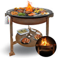 Terma Accessori Tagliere in legno Cucina da esterno, piastra plancha, grill con piastra in ghisa, ripiano per piastra in ghisa, braciere con griglia, anello per griglia per braciere
