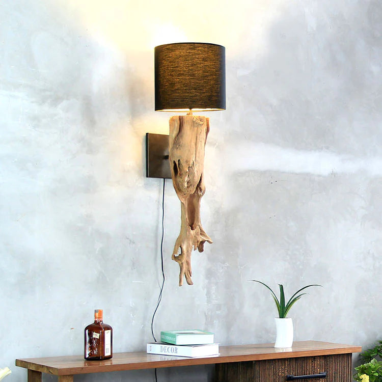 Teakholz Wand Lampe Ranting