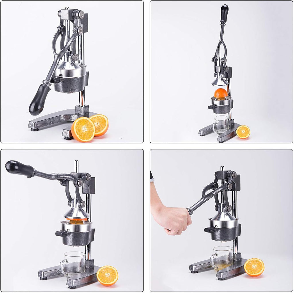 DAWOO Saftpresse Manuell - Professioneller Zitruspresse Edelstahl Manuelle Orangenpresse Hochwertiger Zitrus-Entsafter Orangensaft- und Limettenpresse (Schwarz)