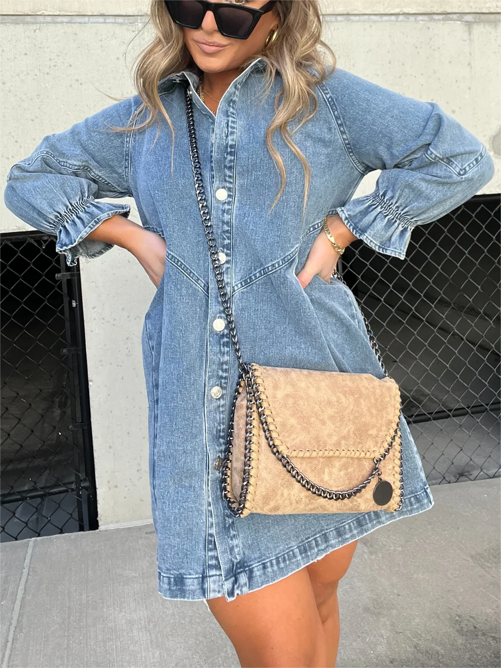 Shorena - Abito in denim lavato