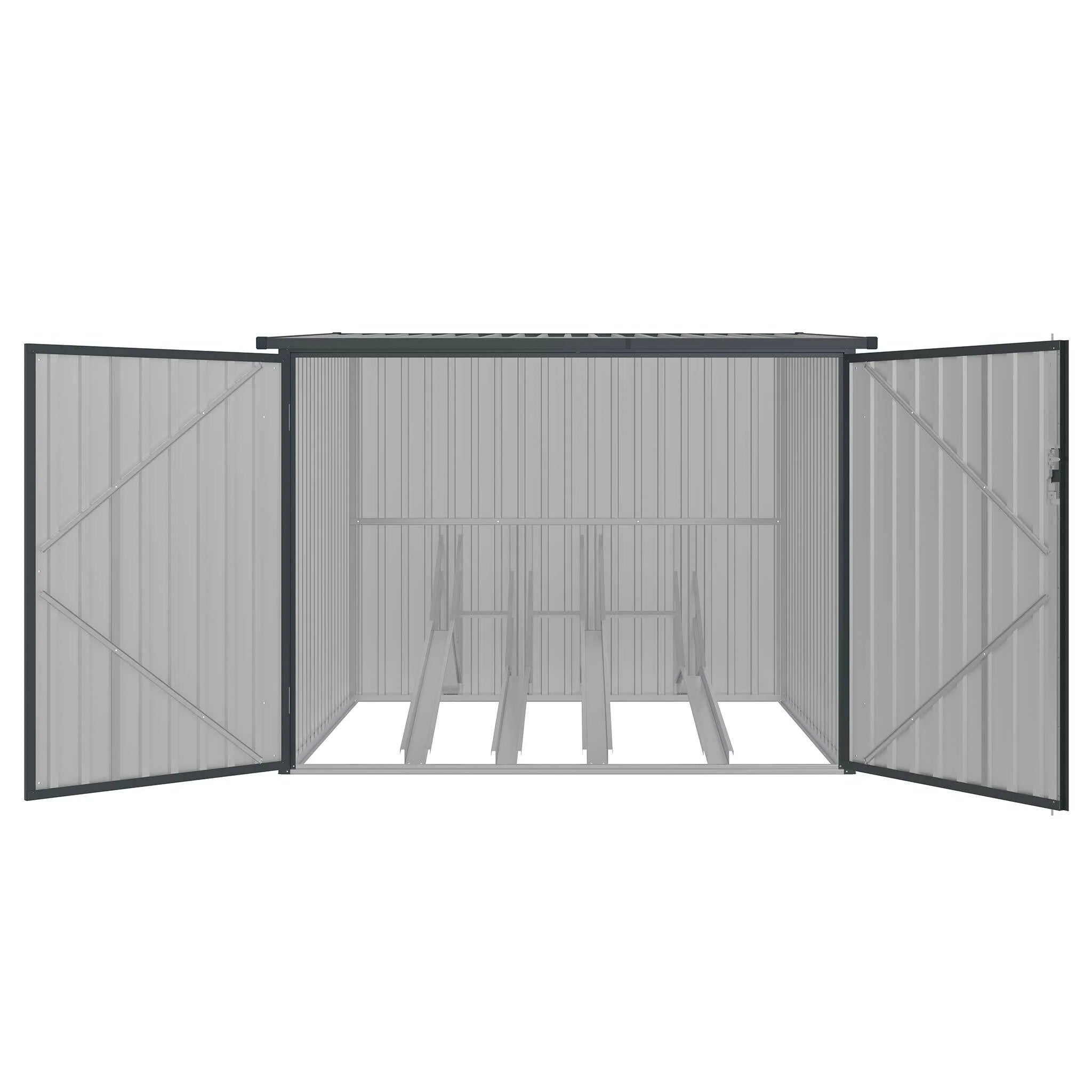 Fornorth Garage per biciclette per quattro biciclette 203 x 198 x 157 cm, Grigio Scuro