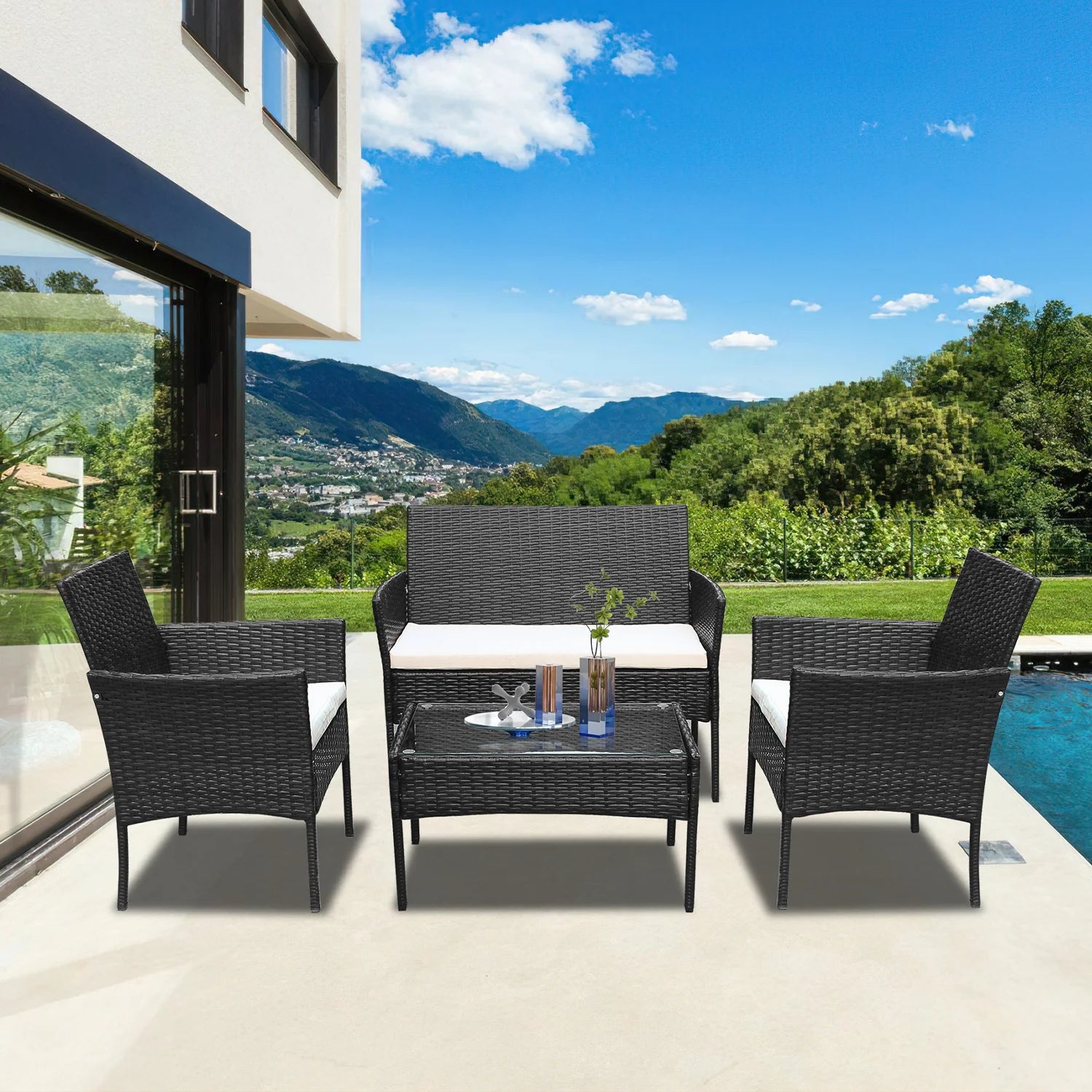 Sonnewelt Salotto da Giardino in Polyrattan