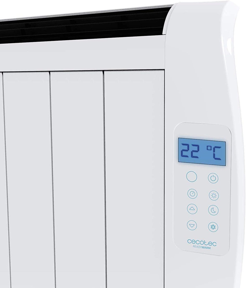 Cecotec Radiatore ad olio con telecomando ReadyWarm 2500 Thermal. 1800 W, 12 elementi in alluminio, display LCD, 3 modalità di riscaldamento, timer, design sottile, protezione contro il surriscaldamento Overprotect System